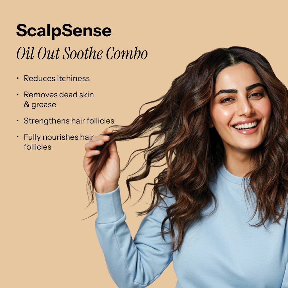 Scalpsense Oil Out Combo—controls excess oil, refreshes the scalp, and restores balance for healthier, grease-free hair.