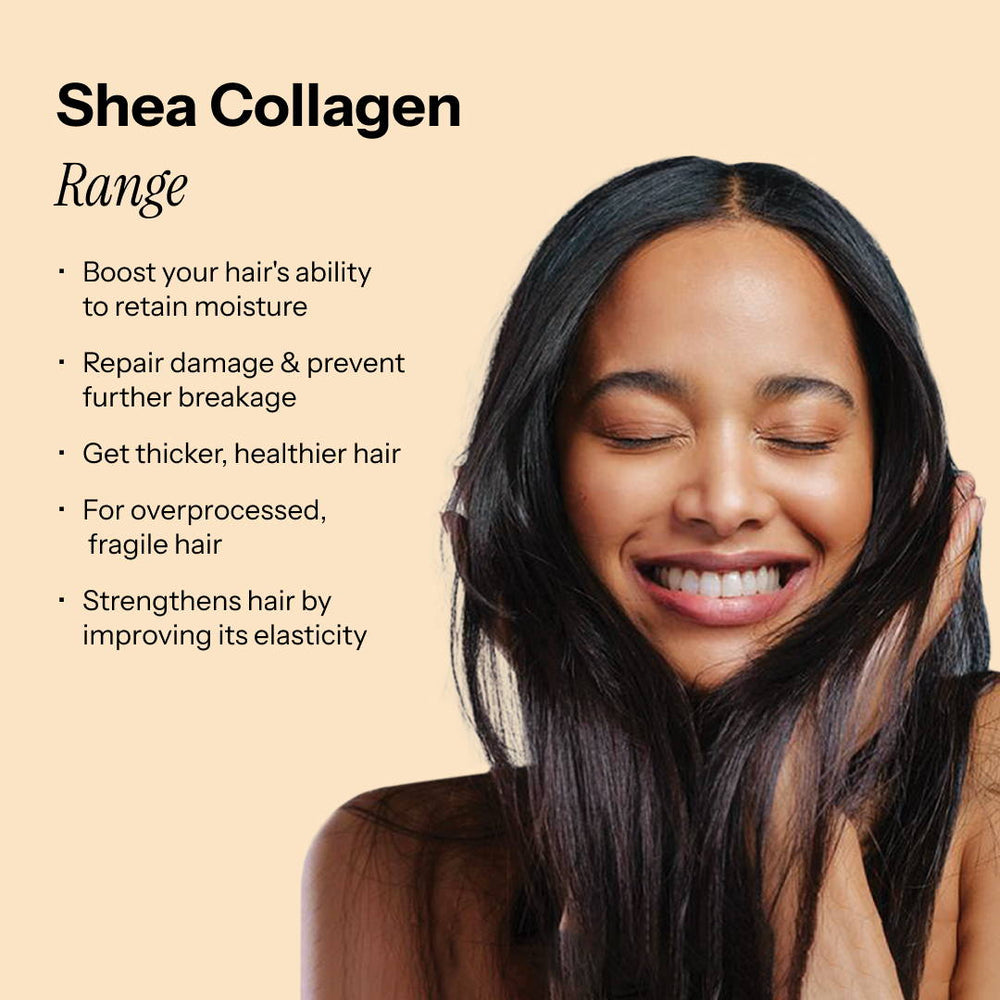 Shea Collagen Series—professional hair care range for deep hydration, strength, and enhanced hair elasticity.