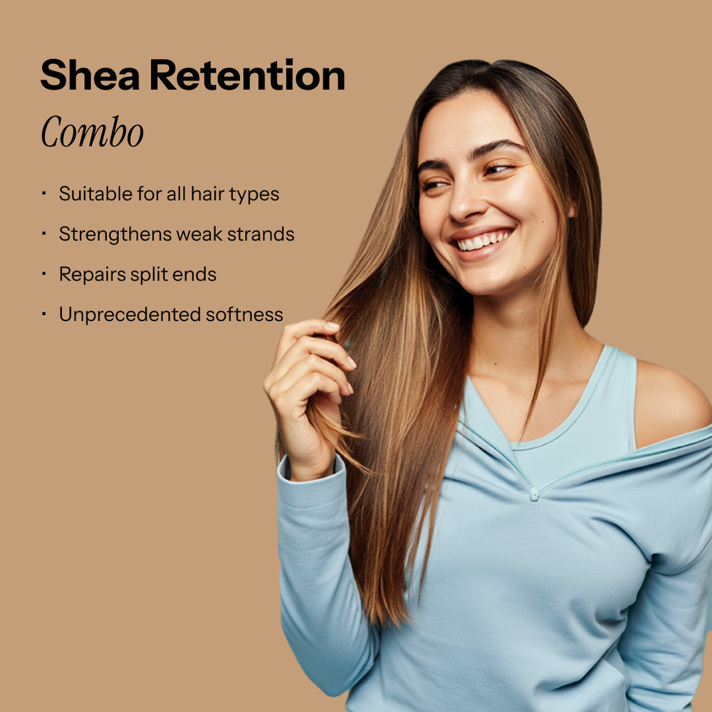 Shea Retention Combo—professional hair care set for deep hydration, moisture retention, and healthier, nourished hair.