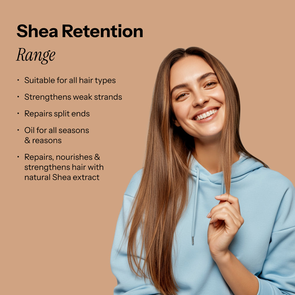 Shea Retention Series—professional hair care lineup for deep hydration, moisture retention, and healthier, nourished hair.