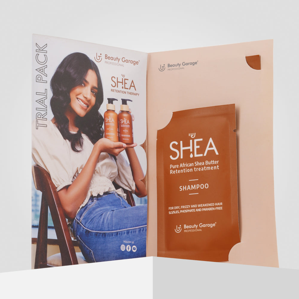 Beauty Garage Shea Retention Shampoo & Conditioner Trial Pack – smooth, hydrate, and repair dry, frizzy, and damaged hair.